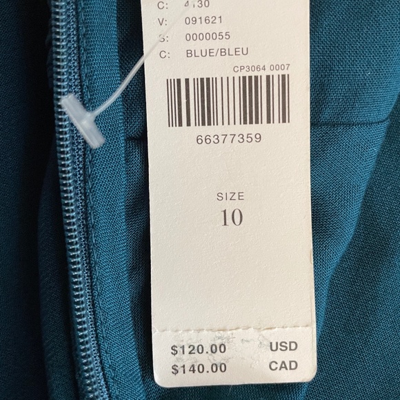 NWT Anthropologie Twist-Front Slip Mini Dress Strappy Teal Blue Size 10 - Picture 3 of 7